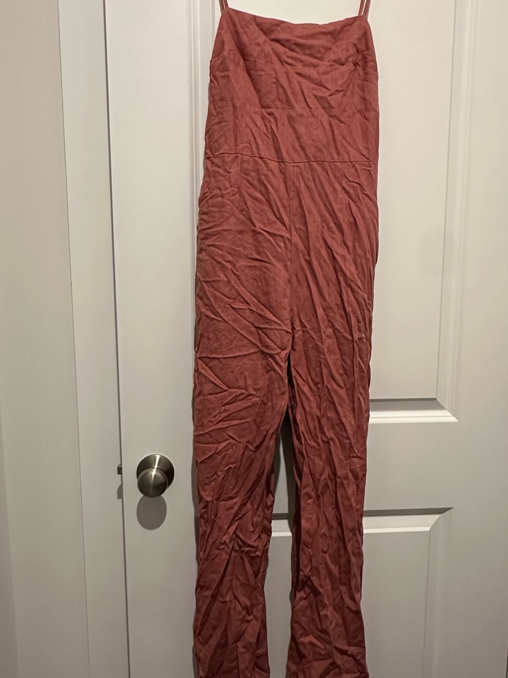 Francesca's Collections Dusty Rose Tie Back Jumpsuit